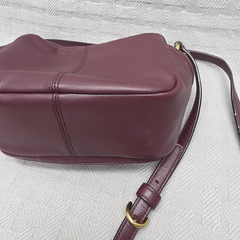 Coach Campbell Leather Camera Crossbody Bag Womens Small Burgundy Leather - Picture 11 of 16